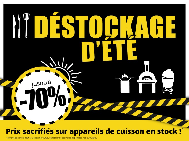 Déstockage d’été à Colmar, Remiremont et Metz : profitez de nos offres exceptionnelles sur les planchas, fours et barbecues au feu de bois